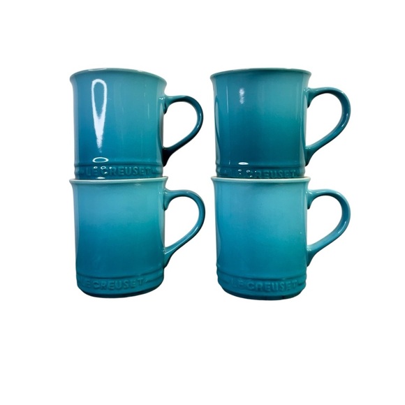 Le Cruset Blue Stonewear Mugs Set of 4 14oz - Picture 1 of 7